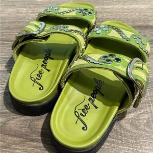 Free People women’s studded Green Sandals